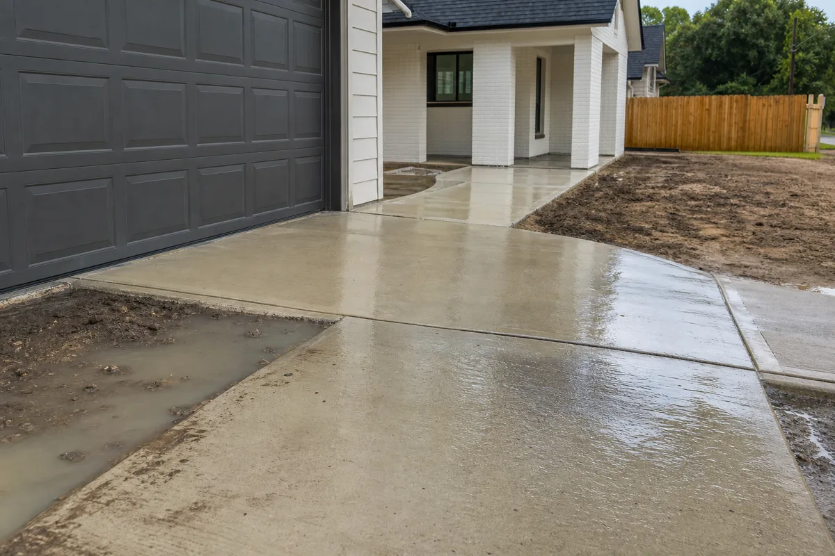 Concrete Driveway Drainage Problems in Atascocita at an Atascocita, Texas home