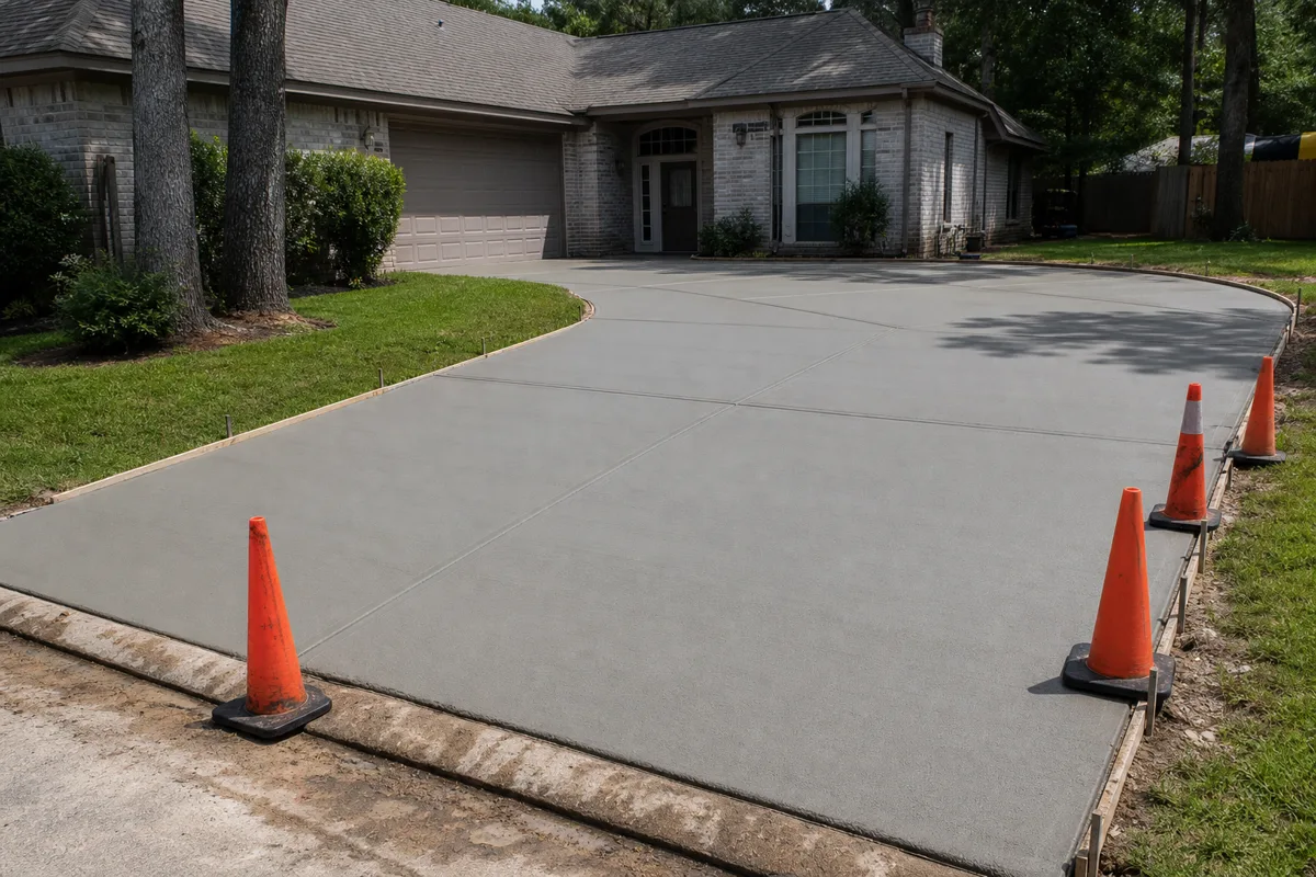 How Long Should You Stay Off New Concrete? at an Atascocita, Texas home