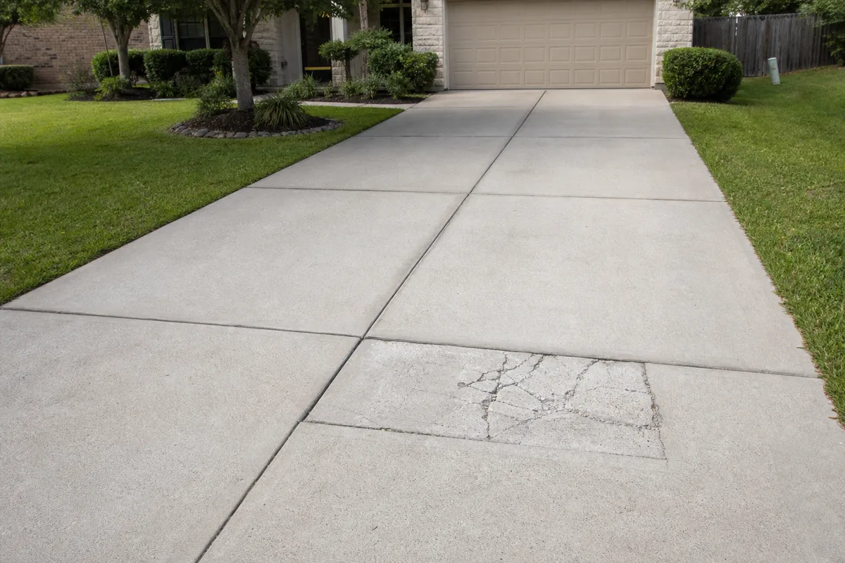 Can a Damaged Driveway Be Repaired in Sections? at an Atascocita, Texas home