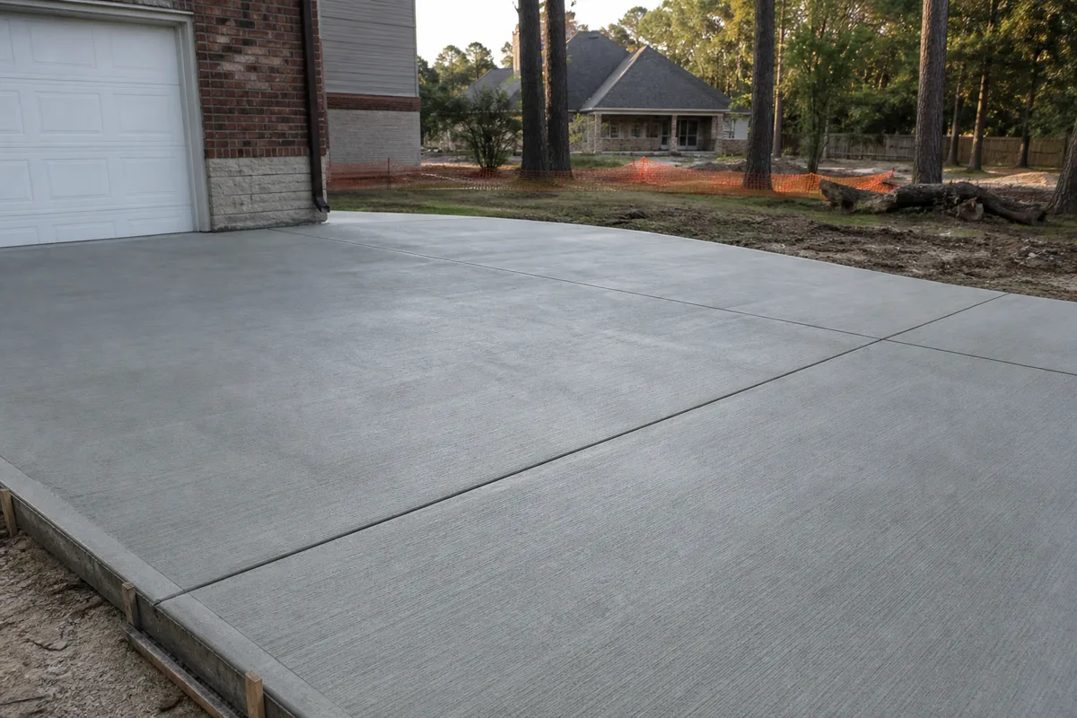 Choosing a Concrete Driveway Finish in Atascocita at an Atascocita, Texas home
