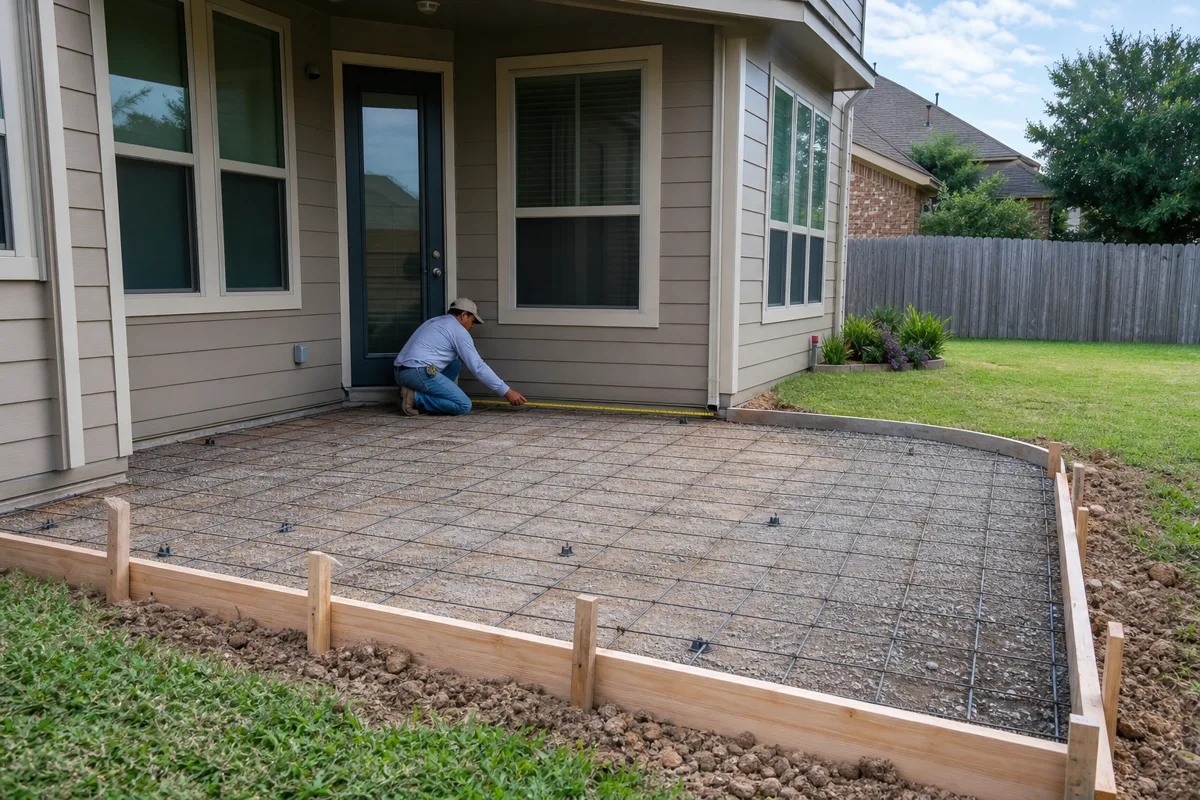 Concrete Patio Planning for Atascocita Backyards at an Atascocita, Texas home