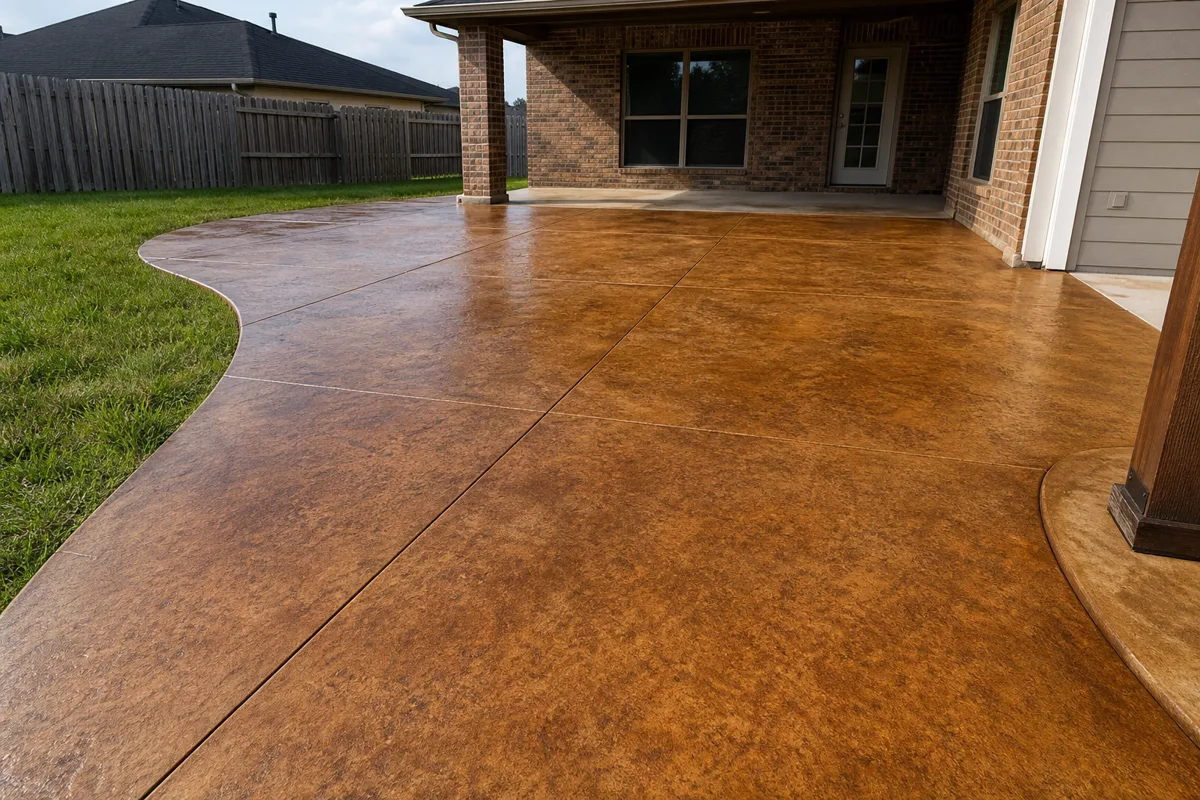 Concrete Staining for Atascocita Outdoor Spaces at an Atascocita, Texas home